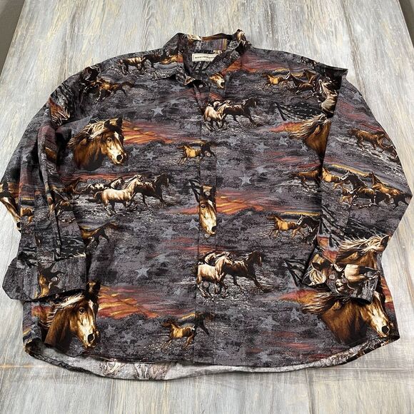 Bit & Bridle Horse Print Shirt - Picture 1 of 3